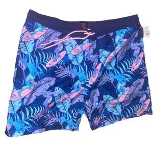 Batman Men's Elastic Waist Surf Swim Shorts Trunks Swimwear Bottoms Dark Blue XL